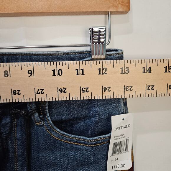 Driftwood Jeans Jackie High Rise Embroidered Blue Size 24x27 - Picture 7 of 11